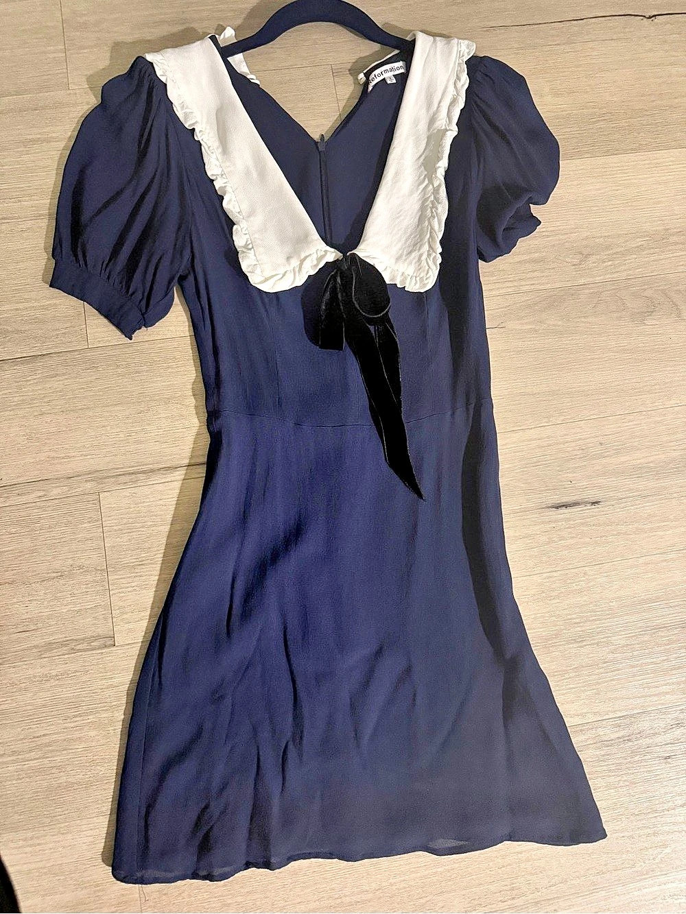 Reformation Tyra Mini Dress Blue & White